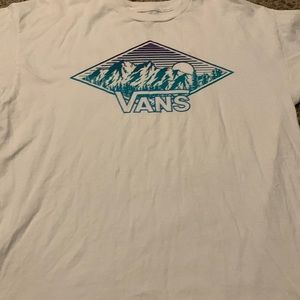 Vans white t-shirt w/ tricolor mountain